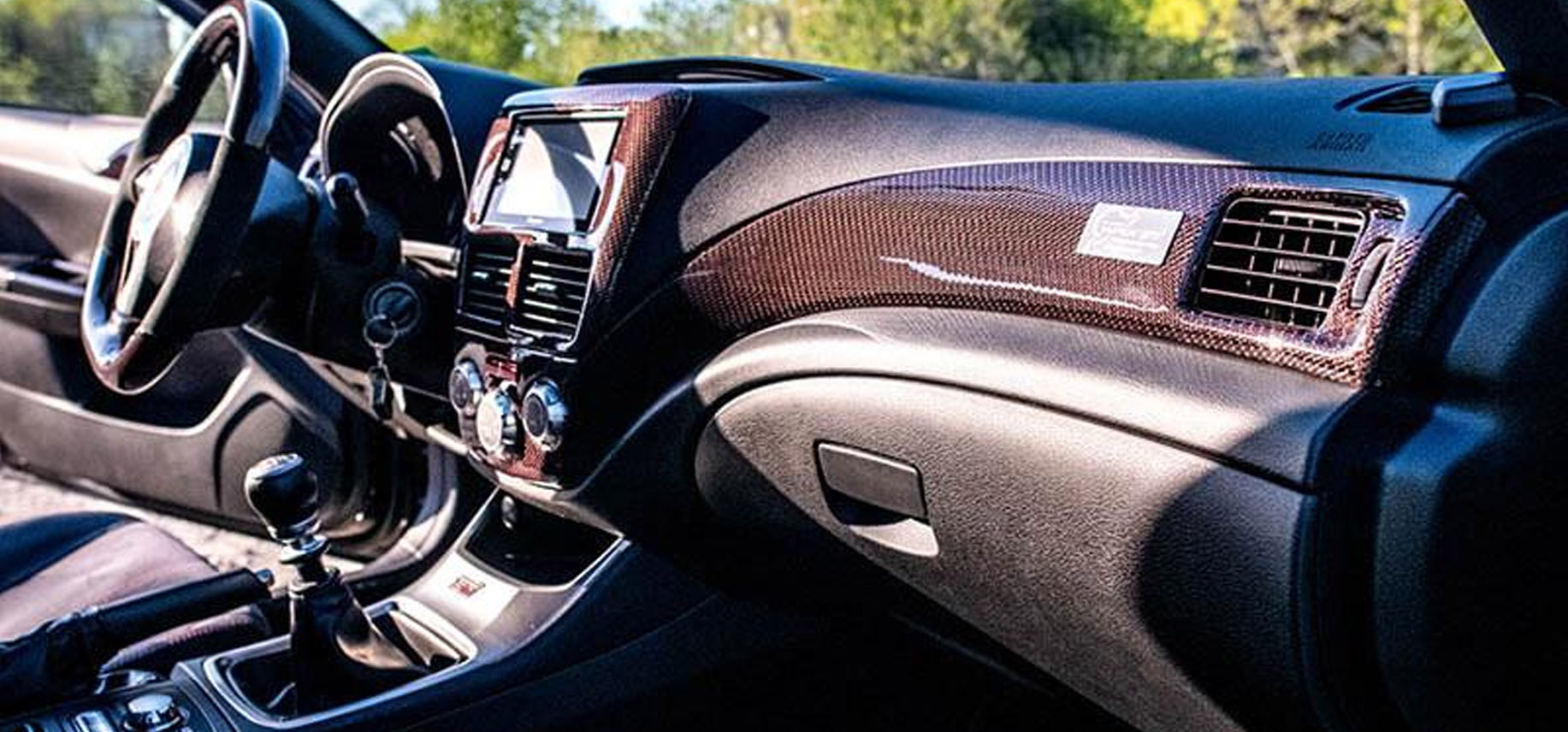 carbon fiber and interior wood work